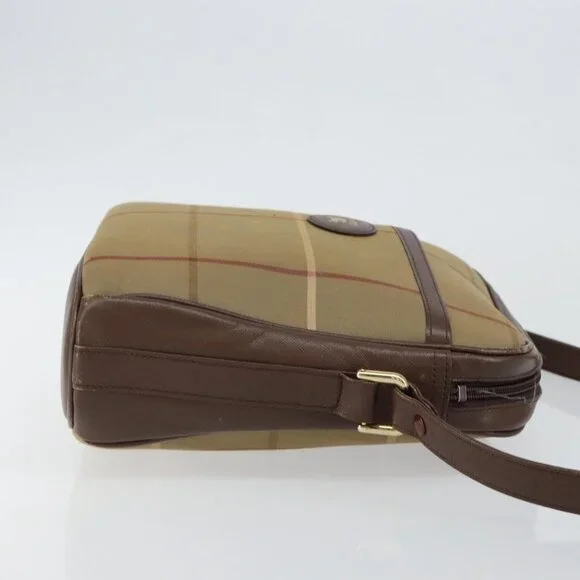 Authentic Burberrys Nova Check Shoulder Bag Canvas Beige Gold - Picture 10 of 16